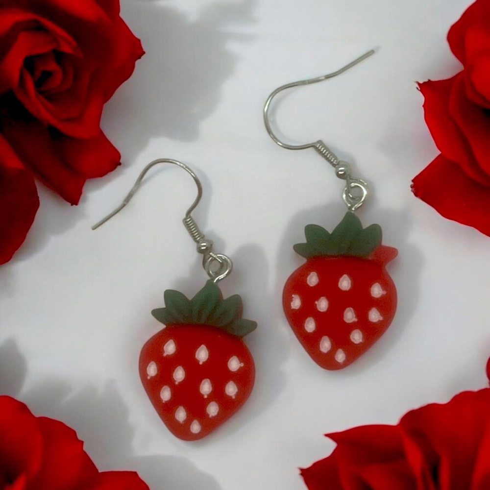 Playful Strawberry Earrings